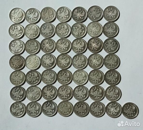 Часть клада 10 копеек 1915 и 1916 Сохран