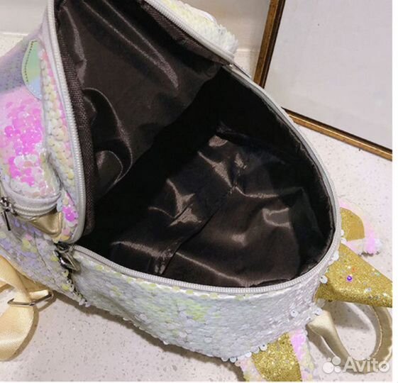 Рюкзак из пайеток Золотой Единорог