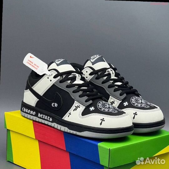 Кроссовки Nike Dunk Chrome Hearts (Арт.62708)