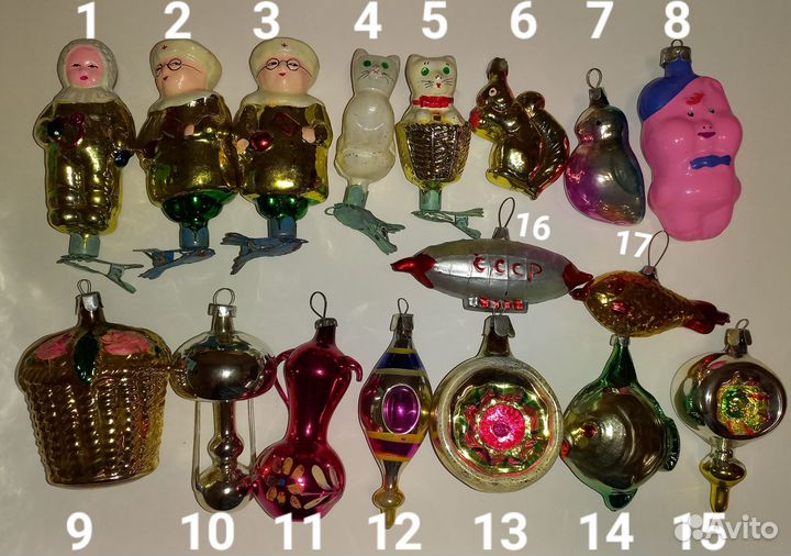 Елочные игрушки ретро винтаж СССР