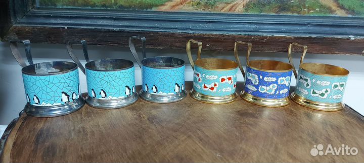 Подстаканники СССР эмаль серебрение позолота