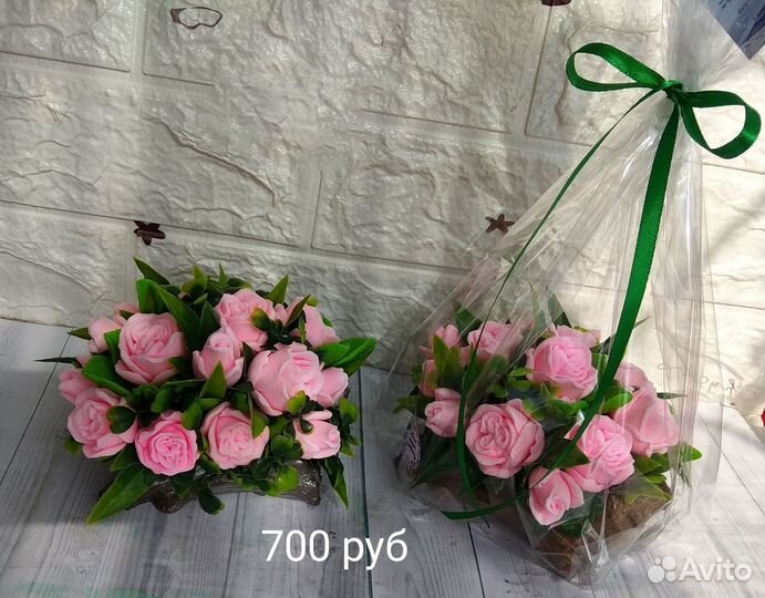 Букет подснежников из мыла