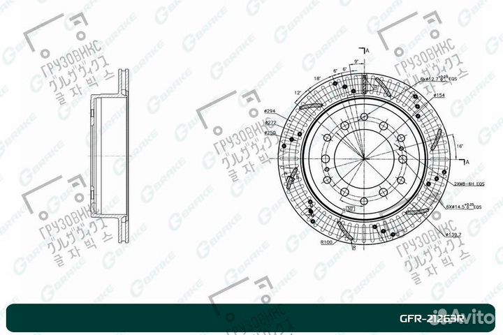 Диск тормозной перфорированный вентилируемый правы