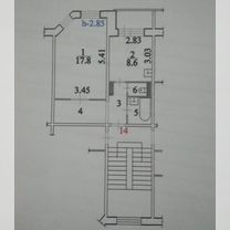 1-к. квартира, 38,6 м², 4/4 эт.