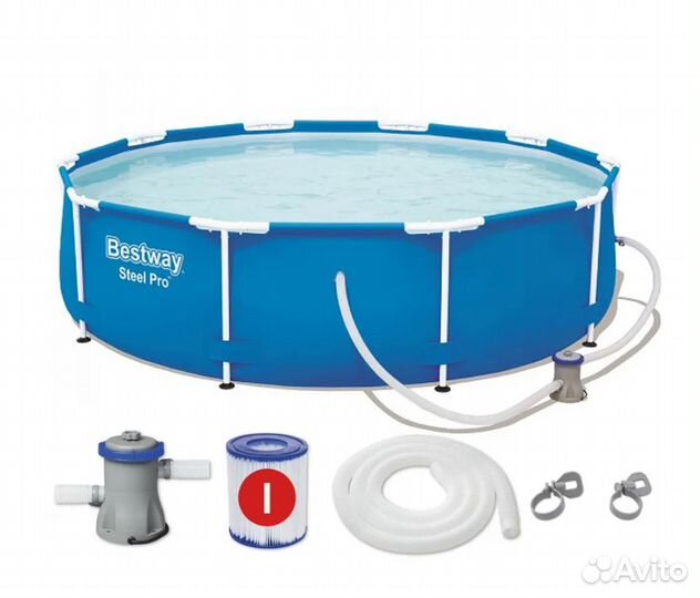 Каркасный бассейн 305х100 см с фильтром. Новый