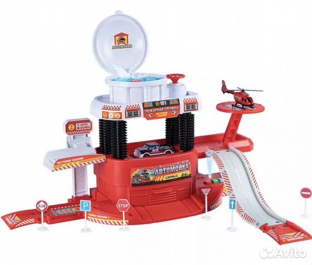 Игрушечная парковка-автомойка