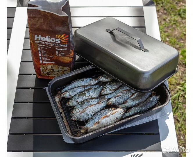 Коптильня походная для горячего копчения рыбы. Нов