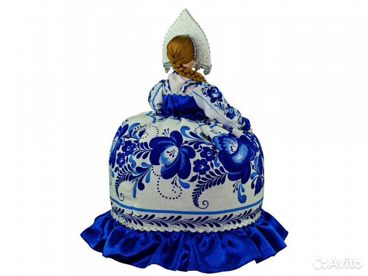 Русская кукла Гжель грелка на чайник хендмейд