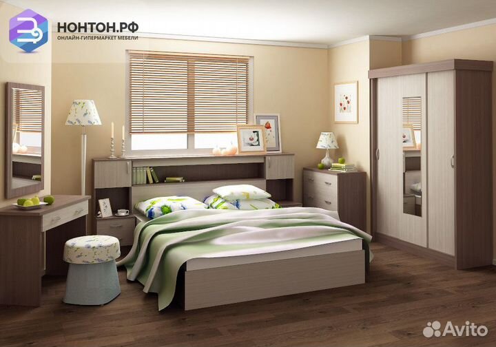 Спальный гарнитур Бася ясень шимо темный