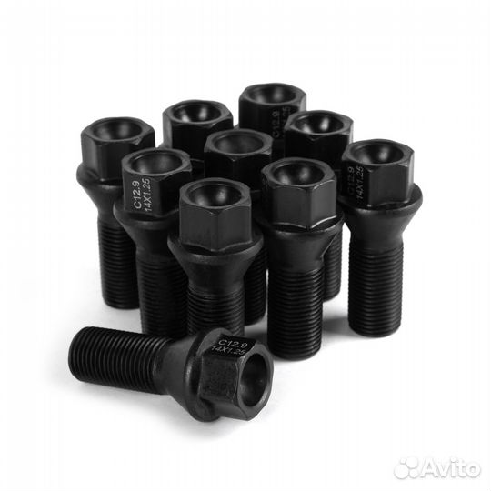 Комплект болтов 14x1.25 28мм. чёрный 20 шт. BMW
