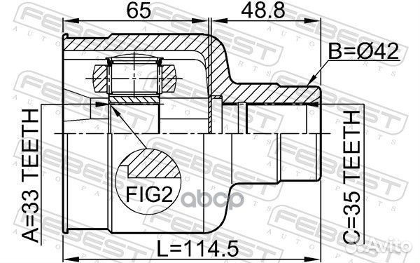 ШРУС ford mondeo 00-07 внут.прав. 2111-gerh Febest