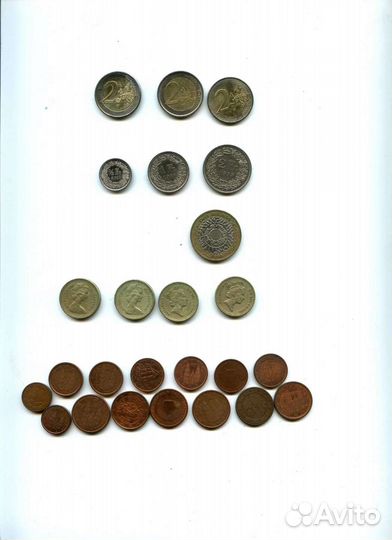 Монеты, евро, Англия, швейцария