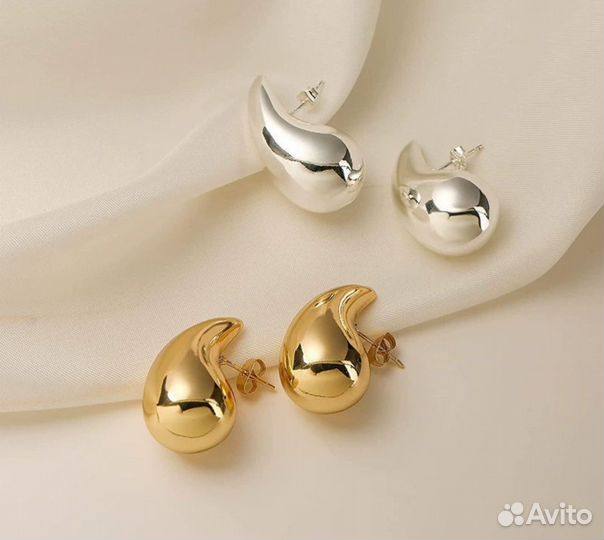 Серьги капли кулон с каплей