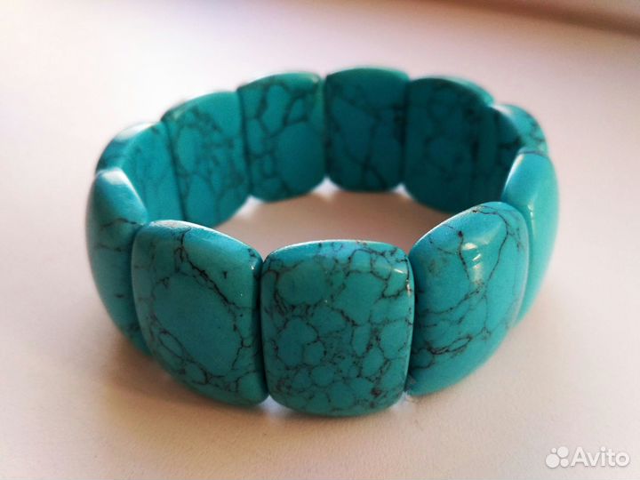 Серьги бусы браслет Бирюза