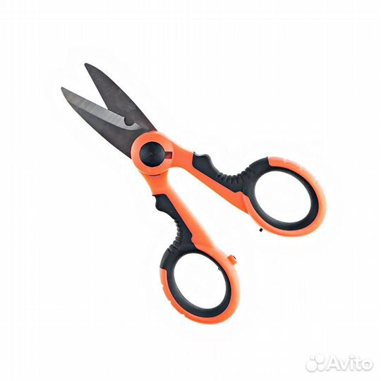 Ножницы рыбацкие нержавейка 14,5см оранжево-черные