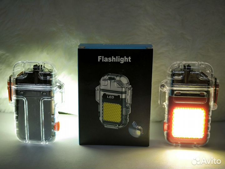 Плазменная usb зажигалка-фонарик водонепроницаемая