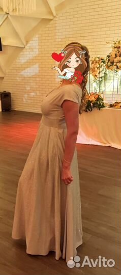 Серебряное Вечернее платье