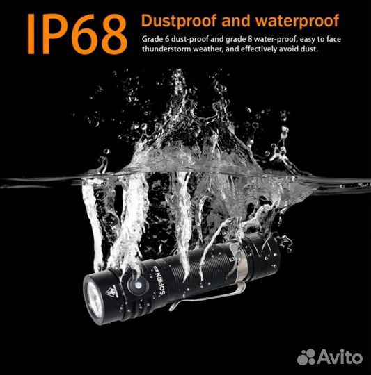 Мощный карманный фонарь Sofirn SC18 1800lm 217м