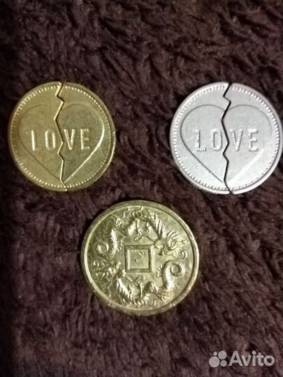 Монеты магнит Дракон Символ 2024г Любовь и другие