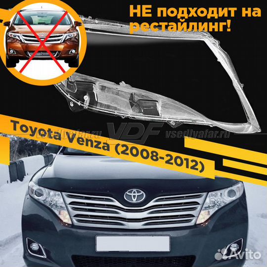 Стекло для фары Toyota Venza (2008-2012) Правое