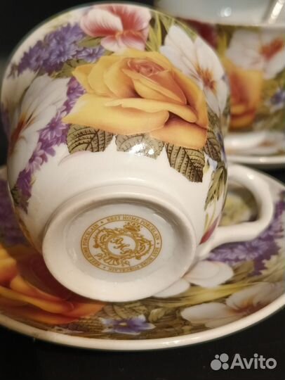 Чайная пара с ложечкой best home porcelain