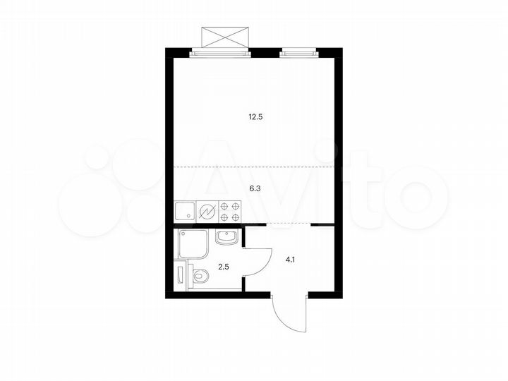 Квартира-студия, 25,4 м², 28/32 эт.
