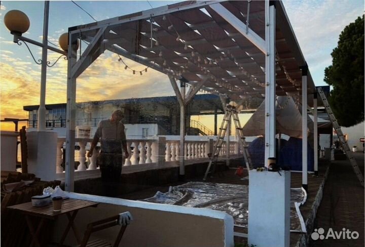 Прозрачные Шторы на беседку веранду