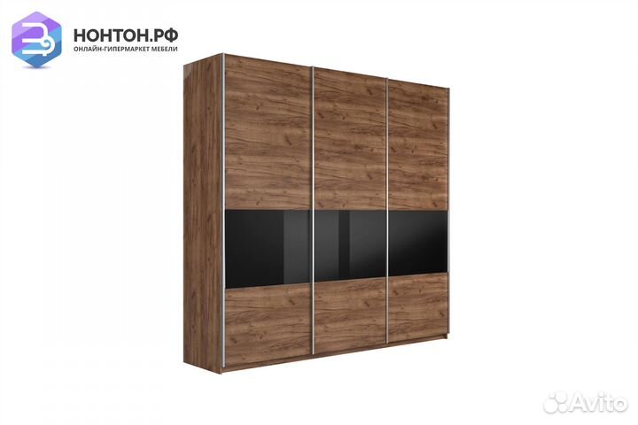 Шкаф-купе 3-х створчатый широкий Прайм дуб табачны