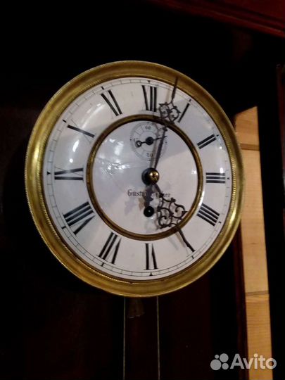 Старинные жильные настенные часы Gustav Becker