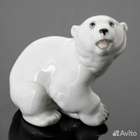 Статуэтка фарфор СССР Белый медведь