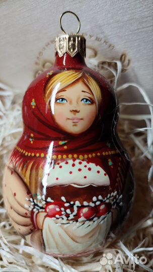 Елочные игрушки матрёшка Пасха ря