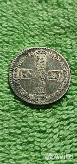 6 пенсов Вильгельм lll, 1696 год, Англия королевст