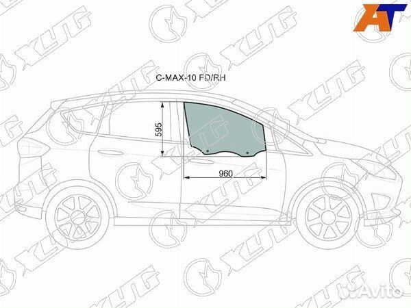 Стекло боковое опускное ford C-MAX 10