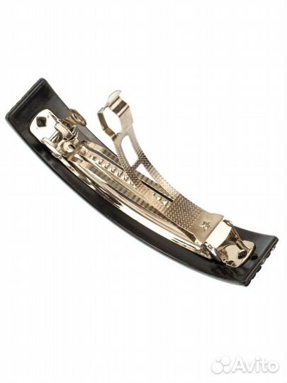 Заколка-автомат для волос, черный, стразы, 8 см