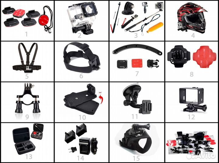 Аксессуары крепления экшн камер GoPro insta360 идр