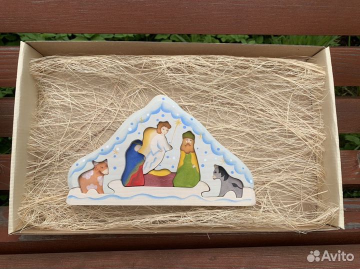 Новый деревянный пазл Церковь, Рождество