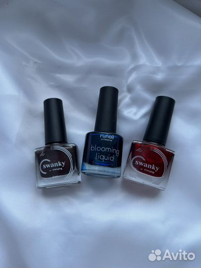 Акварельные капли для ногтей 3 шт