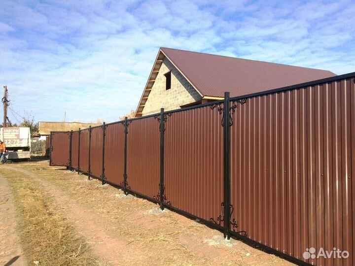 Заборы из профнастила, евроштакетника, 3D