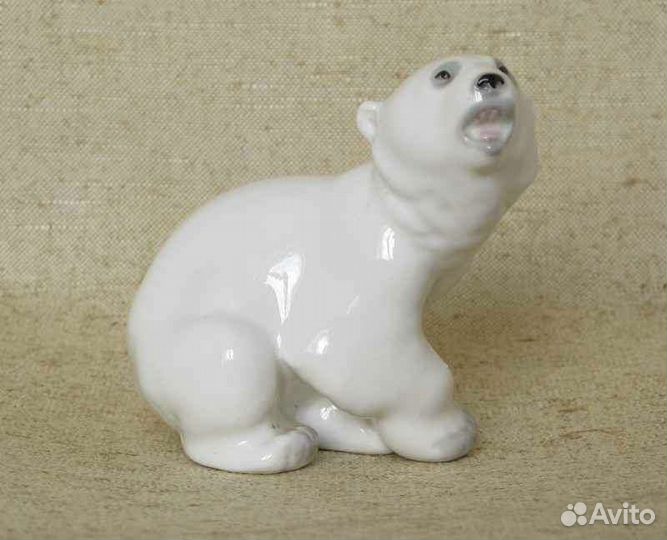 Статуэтка фарфор СССР Белый медведь