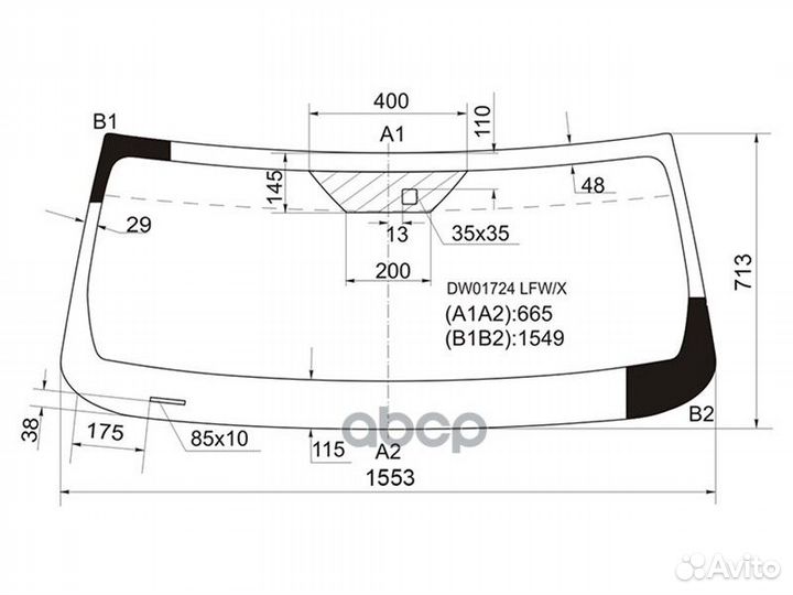 Стекло лобовое (Датчик дождя) Jeep Cherokee 07