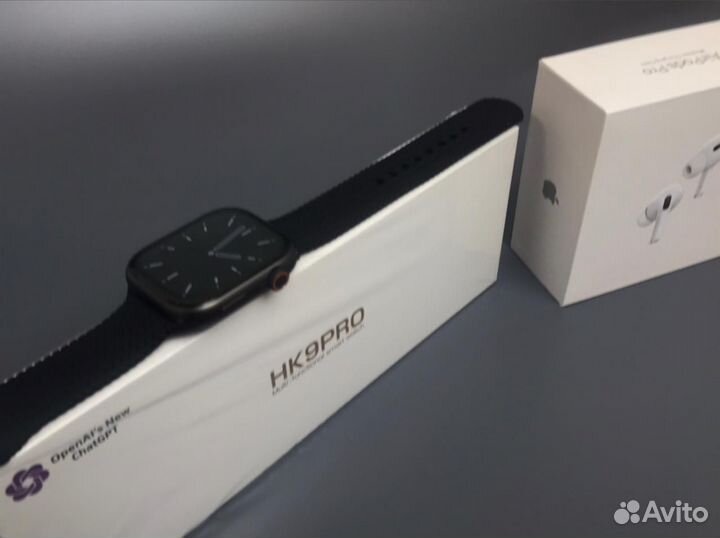 Комплект наушники AirPods Pro2+Apple Watch 9 black