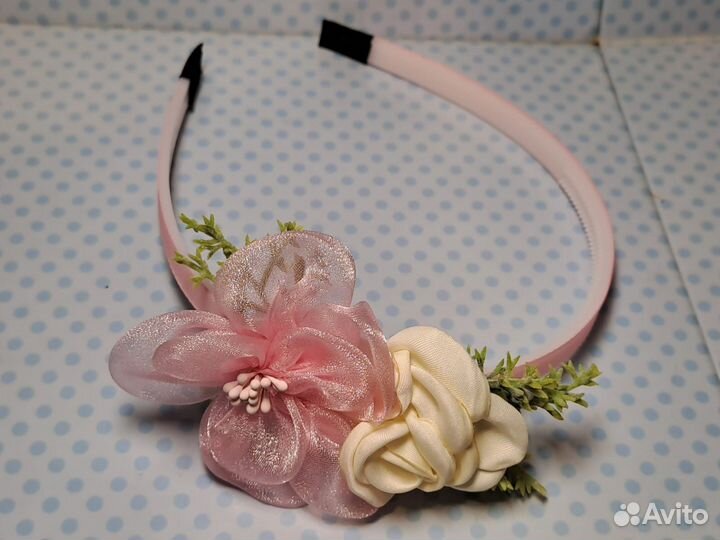 Ободок весенний розовый