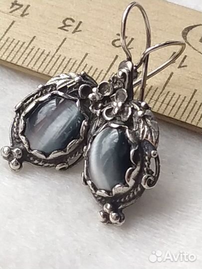 Серьги серебро 875 Рига
