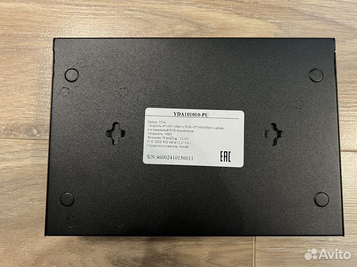 Poe switch YDA коммутатор 4+2 1000Мбит/с