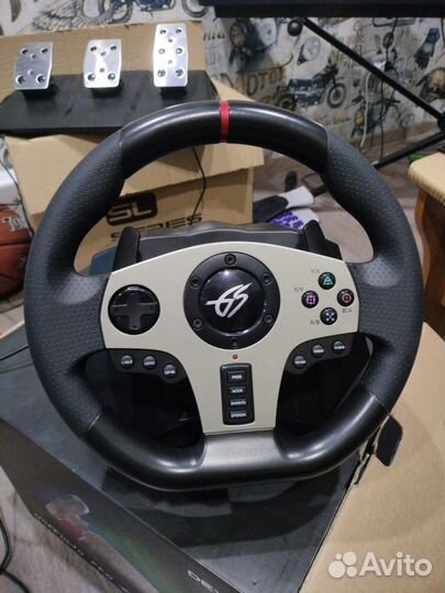 Игровой руль с коробкой передач