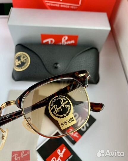 Очки ray ban clubmaster коричневые