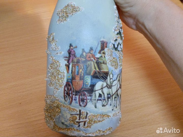 Бутылка в новогоднем дизайне