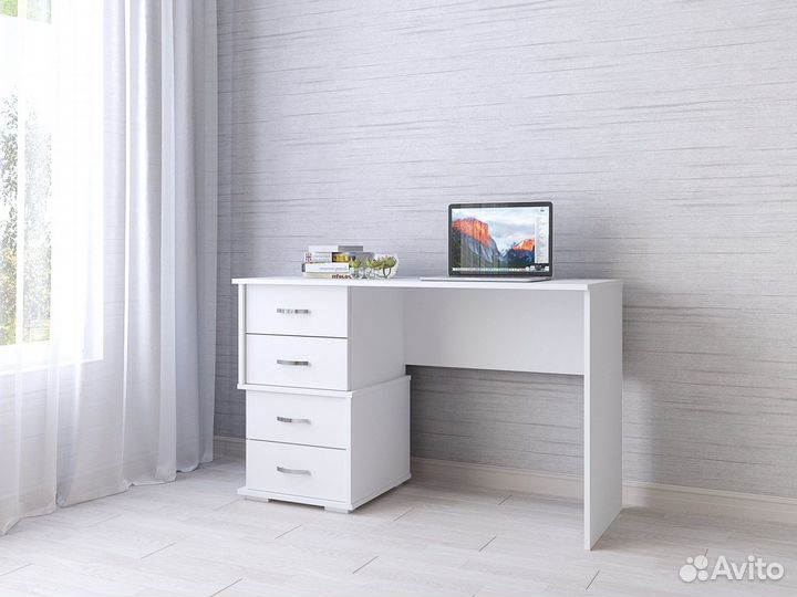 Стол компьютерный Сити-2 тэкс белый