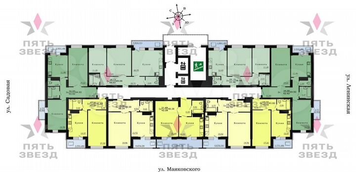 2-к. квартира, 64,9 м², 16/17 эт.