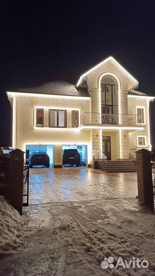 Подсветка дома. Гирлянда уличная